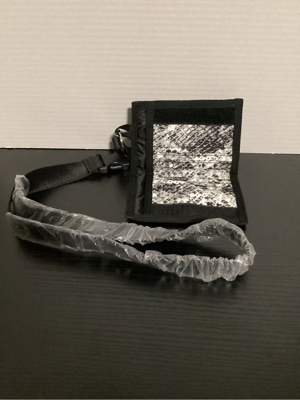 PINK Victoria's Secret Black and White ID Wallet Lanyard